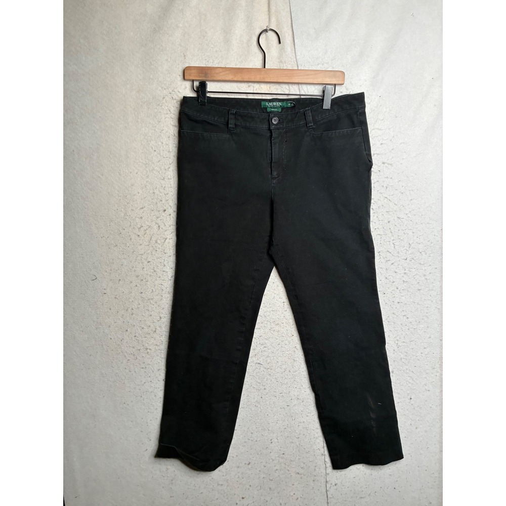 Lauren Ralph Lauren Adelle Black Straight Leg Pants Womens 10 9033